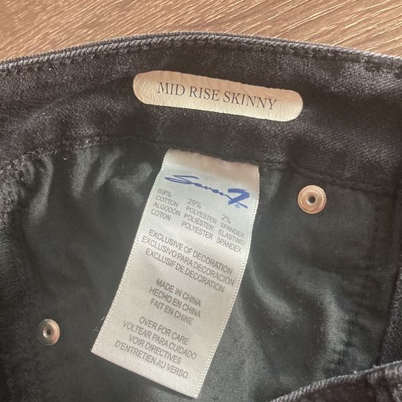 Womens Seven7 Cropped Mid Rise Skinny Jeans size 6 Black with  western style - Picture 5 of 14